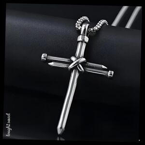 🆕️HANDCRAFTED STAINLESS STEEL CROSS NAIL UNISEX NECKLESS/GIFT BOXED (CRS)